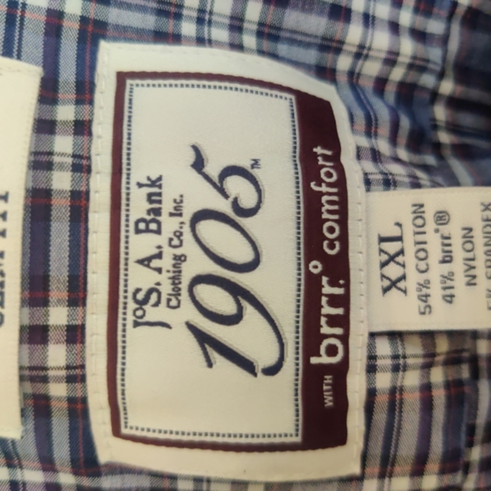 Jos. A. Bank 1905 Men's Blue Plaid Shirt XXL